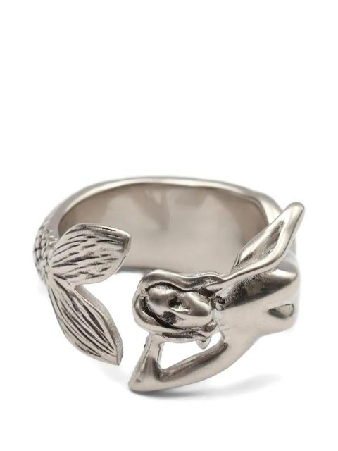 MM6 Maison Margiela mermaid-textured ring - Silver - zdjęcie produktu nr 1