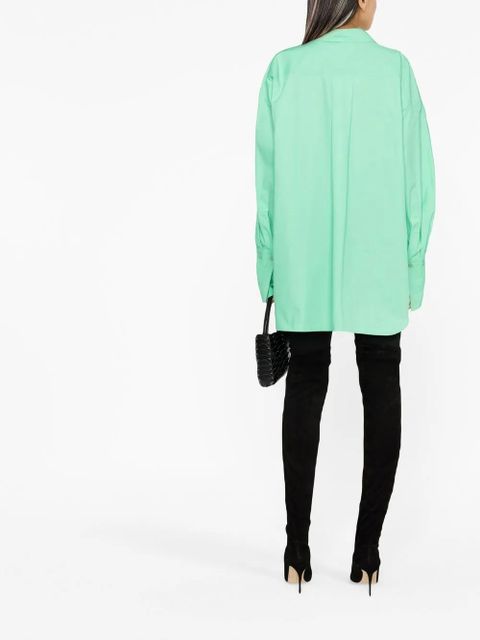 The Attico asymmetric cotton shirt - Green - zdjęcie produktu nr 2