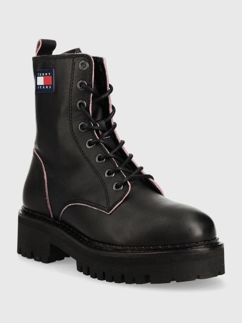 Tommy Jeans workery Urban Tommy Jeans Piping Boot damskie kolor czarny na platformie