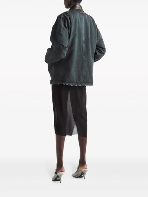 Prada distressed canvas jacket - Grey