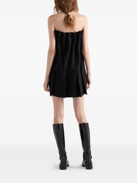 Prada bow-detailed pleated dress - Black