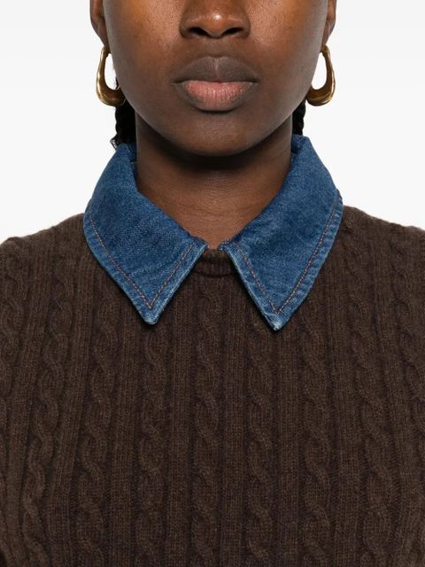 SANDRO cable-knit vest - Brown