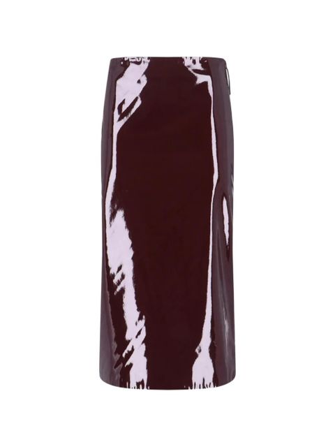 The Frankie Shop Samantha patent-finish skirt - Red - zdjęcie produktu nr 1