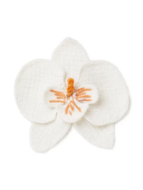 Alanui orchid embroidered brooch - White - zdjęcie produktu nr 2