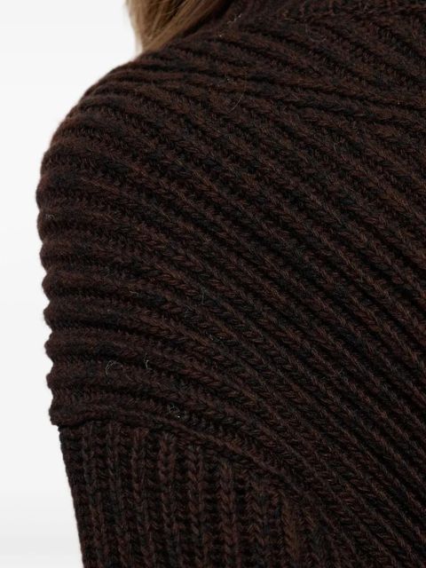 Jil Sander ribbed turtleneck sweater - Brown