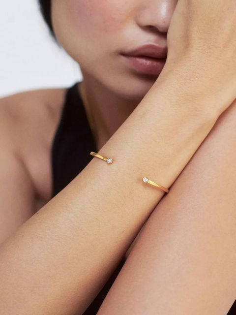 Monica Vinader diamond cuff bracelet - Gold