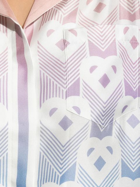 Casablanca Heart-monogram silk shirt - Blue