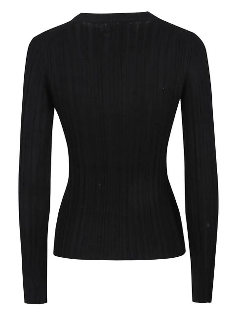 LouLou de Saison Elsa ribbed silk top - Black - zdjęcie produktu nr 2