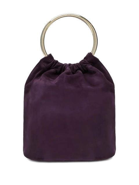 Prada medium ring-handle suede bucket bag - Purple - zdjęcie produktu nr 2
