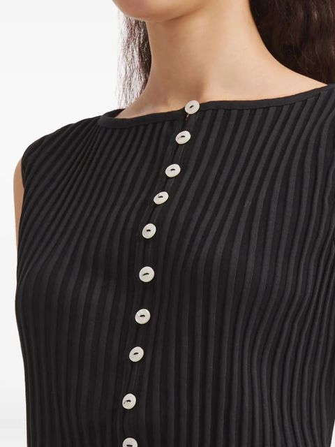 Free People ribbed buttoned top - Black