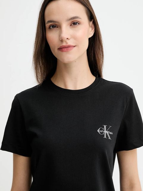 Calvin Klein Jeans t-shirt bawełniany damski kolor czarny LV047C905G