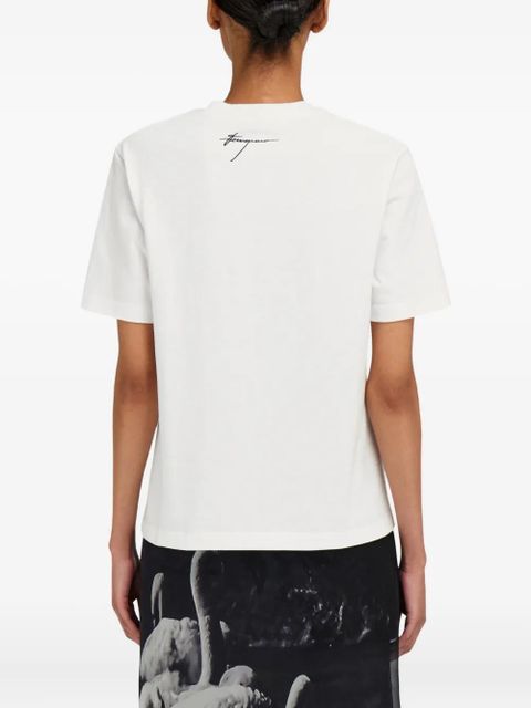 Ferragamo palm-tree print T-shirt - White