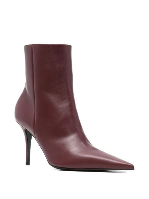 Amina Muaddi Barbara pointed leather boots - Purple - zdjęcie produktu nr 2