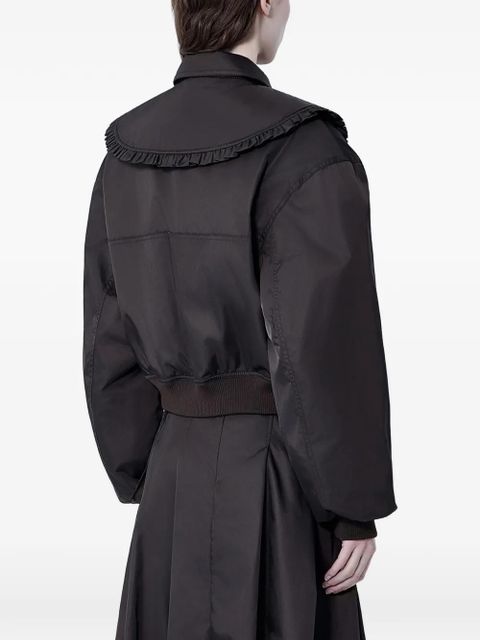 GANNI ruffled multiple pockets jacket - Brown