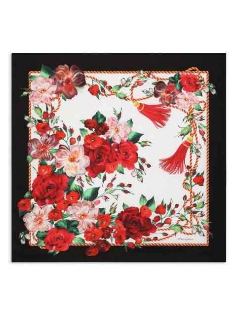 Dolce & Gabbana rose-print scarf - White - zdjęcie produktu nr 1