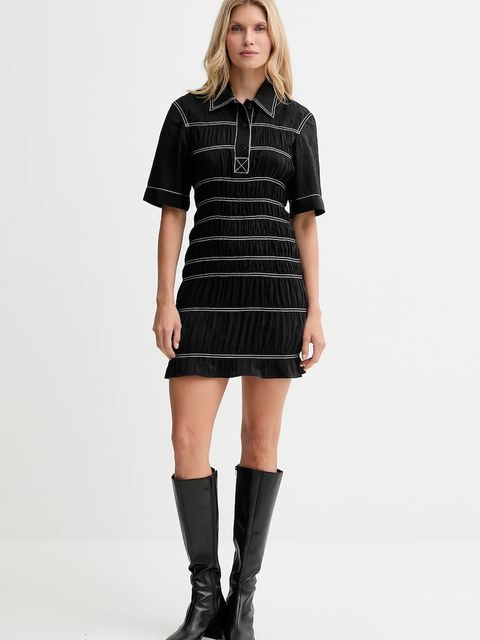 Nanushka sukienka kolor czarny mini prosta NW25PFDR09999 - zdjęcie produktu nr 2