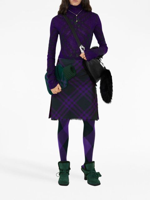 Burberry plaid-check rib-knit jumper - Purple - zdjęcie produktu nr 2