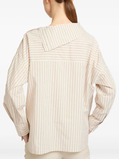 Yves Salomon asymmetric-neck poplin blouse - Neutrals