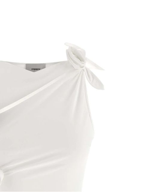 Coperni flower asymmetric dress - White