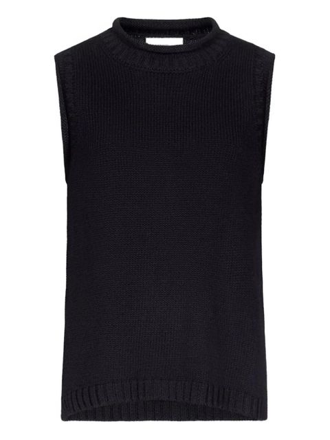 LouLou de Saison Effy rolled collar ribbed vest - Black - zdjęcie produktu nr 1