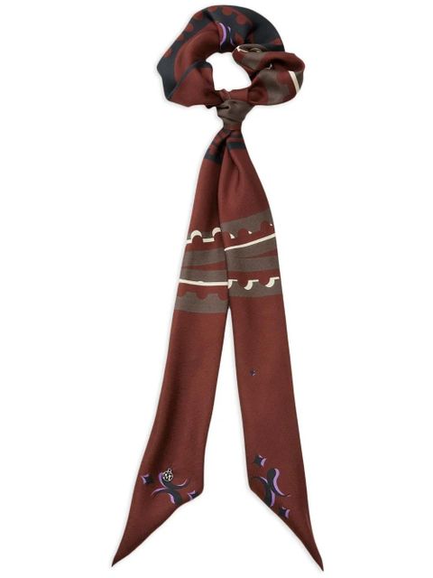 Maison Michel Camila graphic-print scrunchie - Brown - zdjęcie produktu nr 1