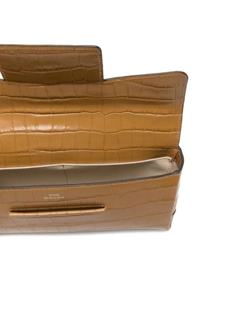 TOTEME croco-embossed clutch bag - Brown