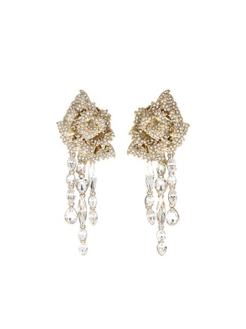 Alexander McQueen crystal-embellished flower earrings - Gold - zdjęcie produktu nr 1