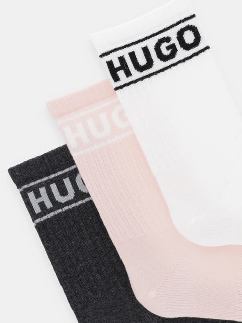 HUGO skarpetki 3-pack 3P QSRIB SPORTY CC W damskie kolor szary 50517669 - zdjęcie produktu nr 2