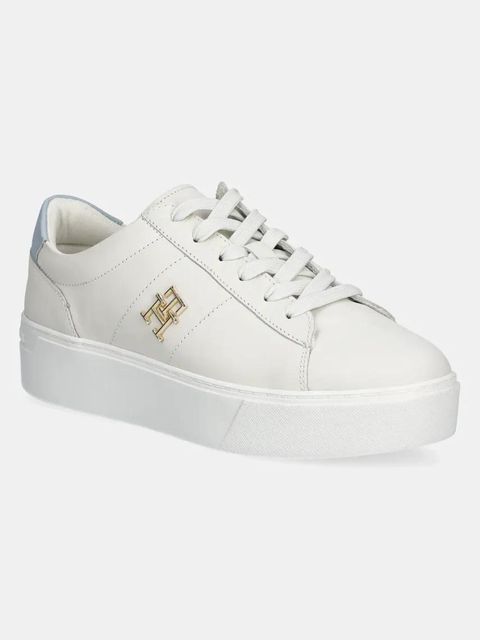 Tommy Hilfiger sneakersy skórzane PLATFORM COURT SNEAKER damskie kolor biały FW0FW08464 - zdjęcie produktu nr 1