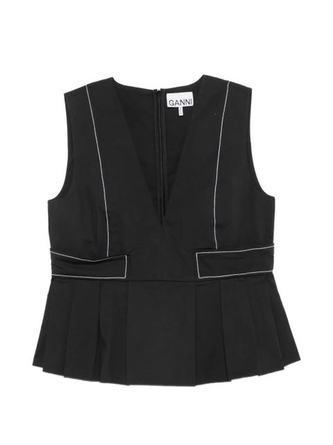 GANNI contrast-stitch blouse - Black - zdjęcie produktu nr 1