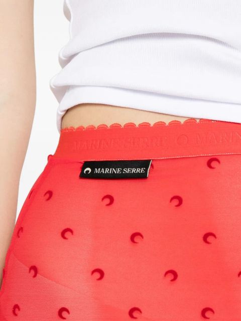 Marine Serre Moon Plumetis mesh skirt - Red