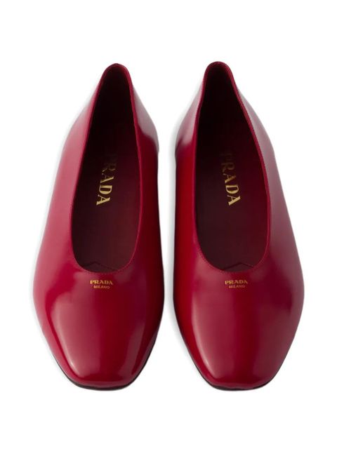 Prada brushed leather ballerinas - Red