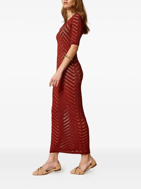 TWINSET chevron knitted dress - Red