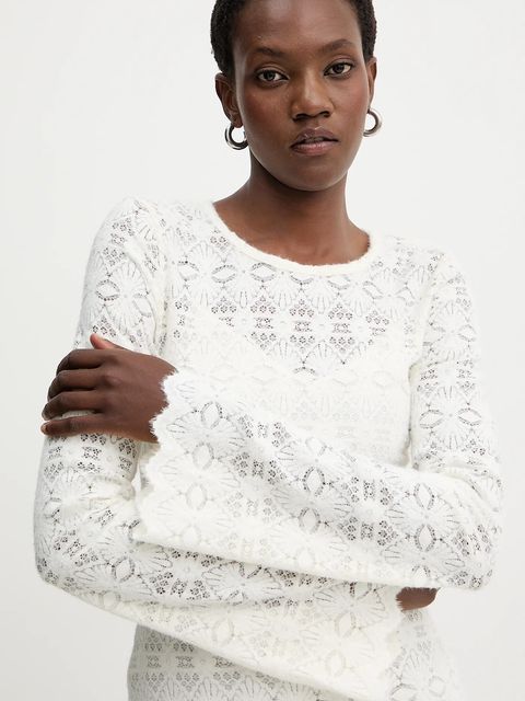 Guess bluzka BRIDGETTE damska kolor biały gładka W5BP13 K1180