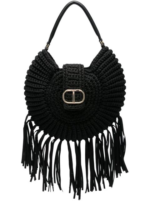 TWINSET logo-plaque tote bag - Black - zdjęcie produktu nr 1