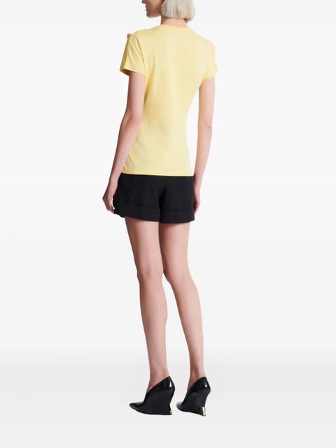 Balmain draped-detail T-shirt - Yellow