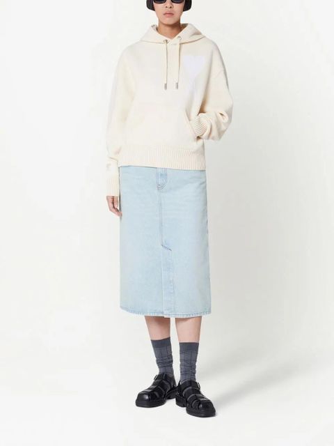 AMI Paris denim pencil midi skirt - Blue