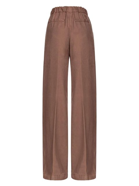 PINKO logo-embroidered straight-leg trousers - Brown
