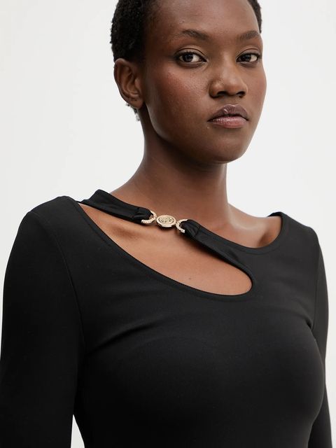 Guess bluzka ELEANOR damska kolor czarny z aplikacją W5BP18 KC7M2