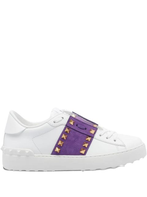Valentino Garavani Rockstud Untitled suede-panel sneakers - White