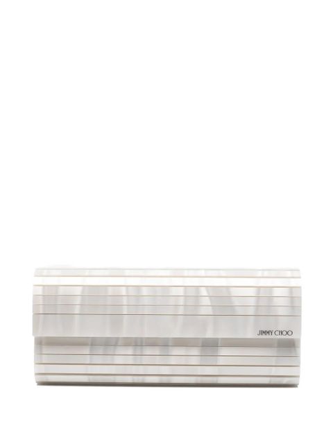 Jimmy Choo ribbed clutch bag - White - zdjęcie produktu nr 1