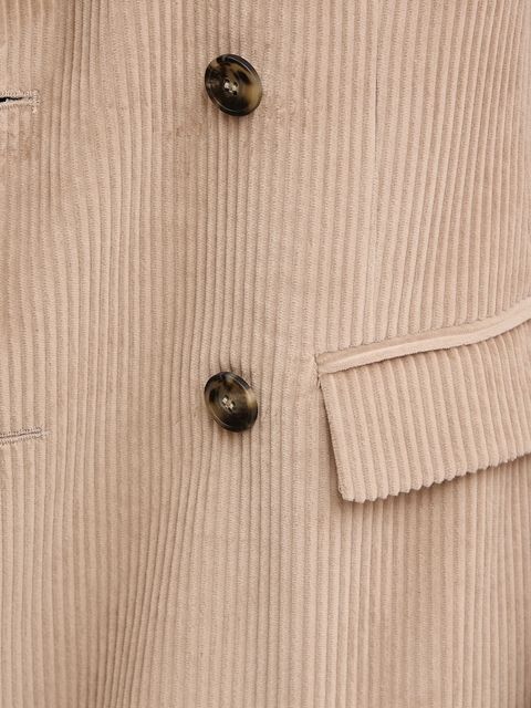 Weekend Max Mara marynarka sztruksowa KATANGA kolor beżowy dwurzędowa gładka 2525046062600