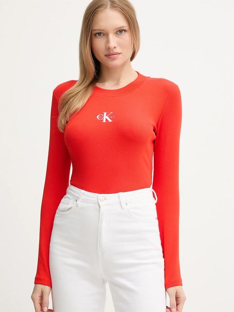 Calvin Klein Jeans longsleeve kolor czerwony LV047A803G - zdjęcie produktu nr 1