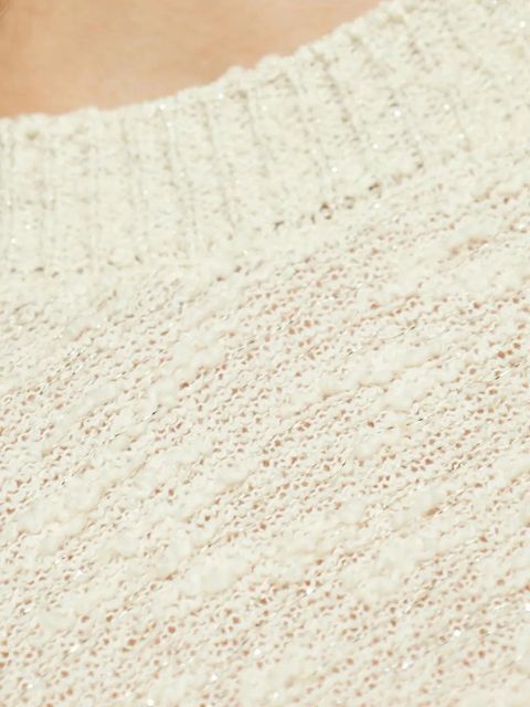 Moncler bouclé open-knit t-shirt - Neutrals