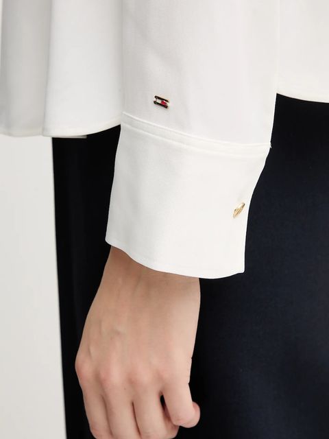 Tommy Hilfiger bluzka damska kolor beżowy gładka WW0WW47339