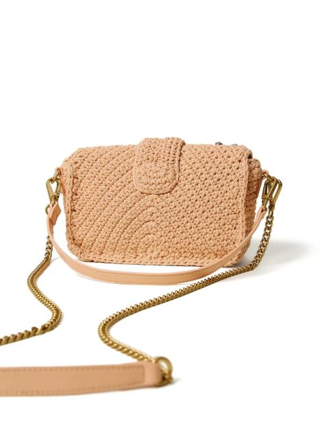 TWINSET crystal-embellished crochet shoulder bag - Pink