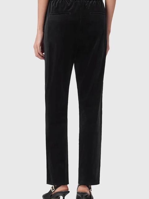 AllSaints spodnie welurowe damskie kolor czarny dopasowane high waist W065QD