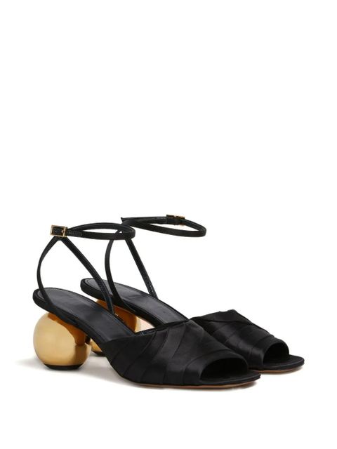 Marni leather sculptural heel sandals - Black - zdjęcie produktu nr 2