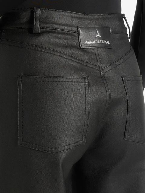 Manière De Voir Jana wax-effect boyfriend jeans - Black