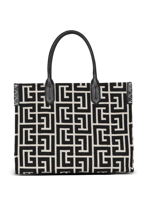 Balmain monogram-jacquard medium shopper bag - Black